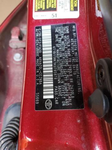 2019 TOYOTA CAMRY L - 4T1B11HK1KU785878