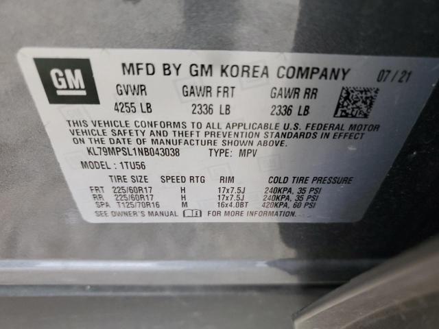2022 CHEVROLET TRAILBLAZE - KL79MPSL1NB043038