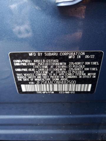 2022 SUBARU FORESTER JF2SKAAC0NH482500