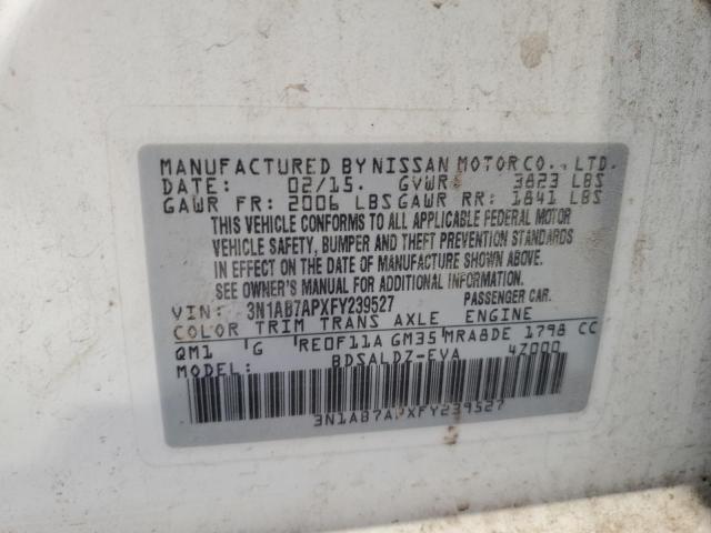 2015 NISSAN SENTRA S 3N1AB7APXFY239527