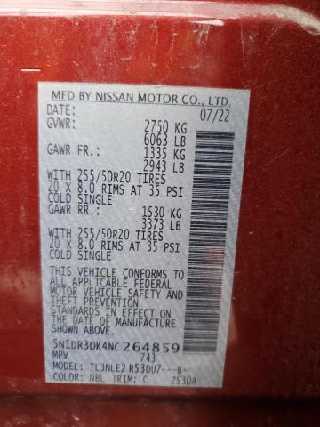 2022 NISSAN PATHFINDER - 5N1DR3DK4NC264859