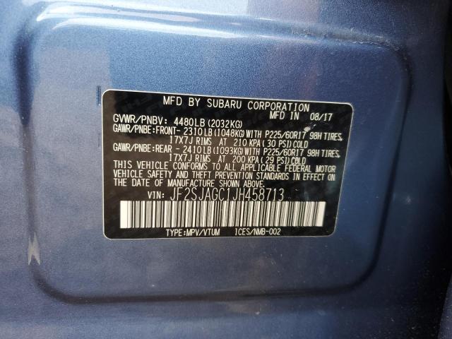 2018 SUBARU FORESTER 2 JF2SJAGC1JH458713