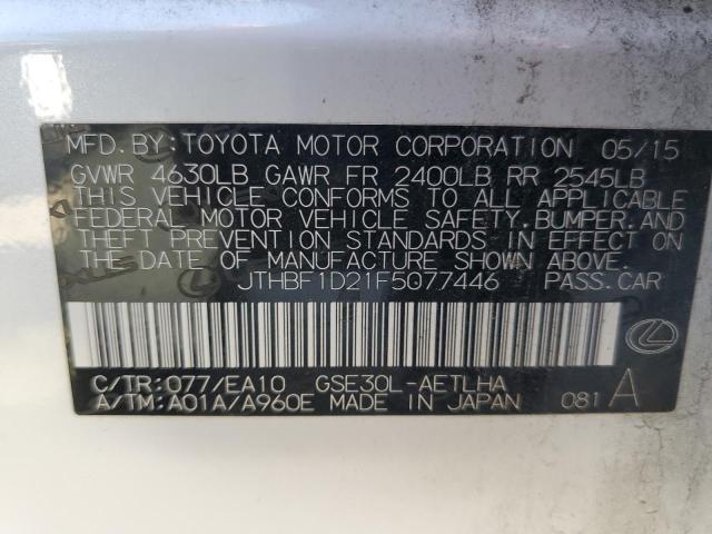 2015 LEXUS IS 250 JTHBF1D21F5077446