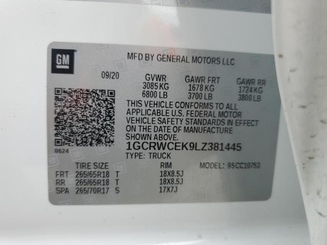 2020 CHEVROLET SILVERADO - 1GCRWCEK9LZ381445