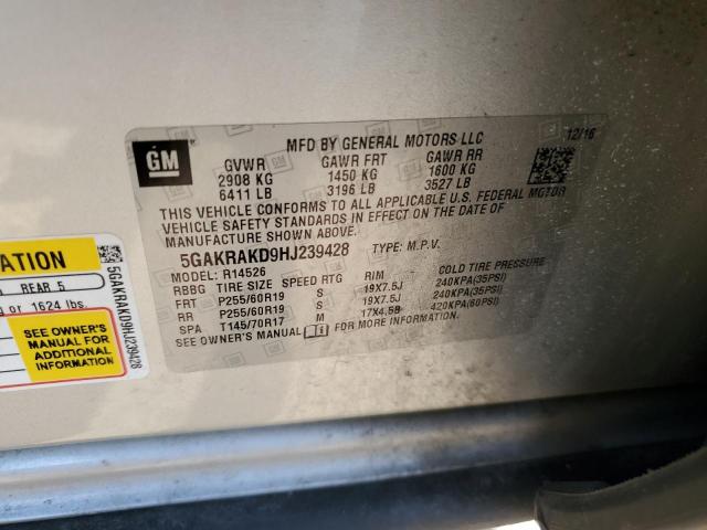 2017 BUICK ENCLAVE - 5GAKRAKD9HJ239428