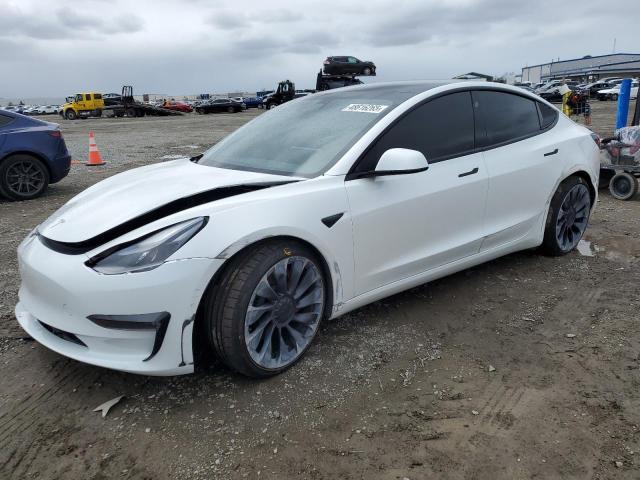 TESLA MODEL 3 2021 white  electric 5YJ3E1EC9MF935905 photo #1