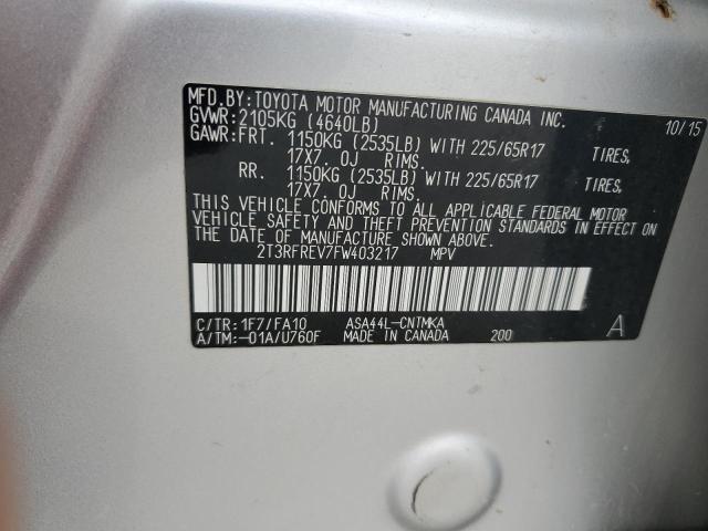 2015 TOYOTA RAV4 XLE - 2T3RFREV7FW403217