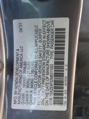 2021 HONDA INSIGHT EX 19XZE4F52ME011002
