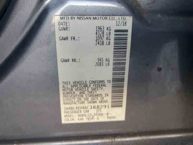 2019 NISSAN ALTIMA SL - 1N4BL4EV4KC168291
