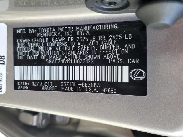2020 LEXUS ES 350 ULT 58AFZ1B12LU072122
