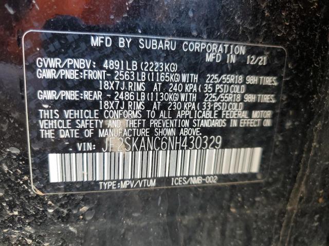 2022 SUBARU FORESTER L - JF2SKANC6NH430329