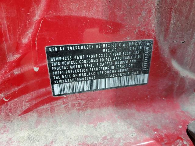 2015 VOLKSWAGEN GOLF TDI 3VW2A7AU1FM066849