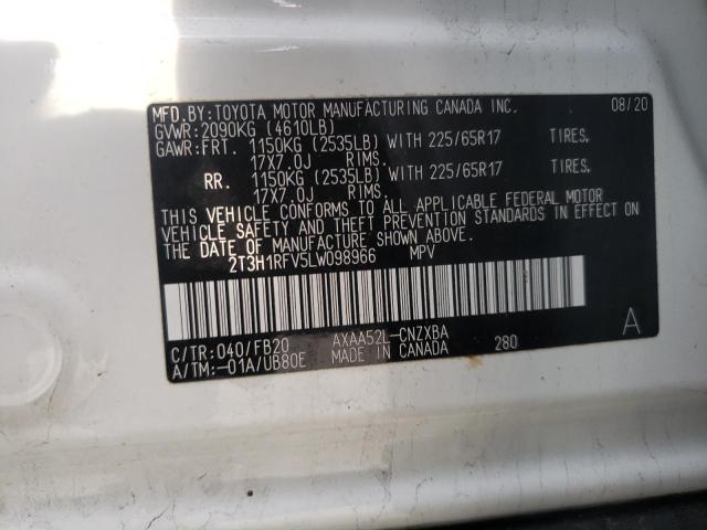 2020 TOYOTA RAV4 LE - 2T3H1RFV5LW098966
