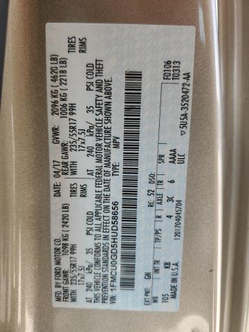 2017 FORD ESCAPE SE - 1FMCU0GD5HUD58656
