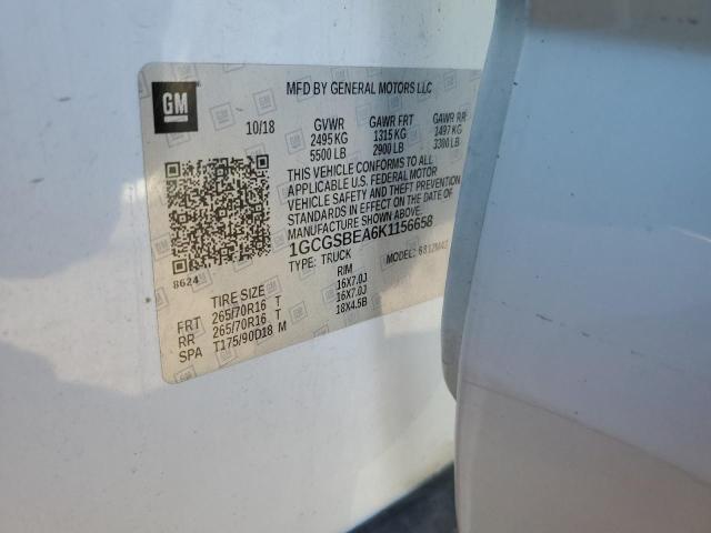 2019 CHEVROLET COLORADO - 1GCGSBEA6K1156658