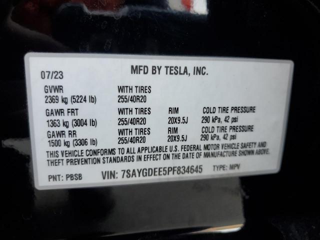 2023 TESLA MODEL Y - 7SAYGDEE5PF834645