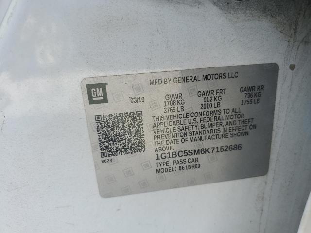 2019 CHEVROLET CRUZE LS - 1G1BC5SM6K7152686