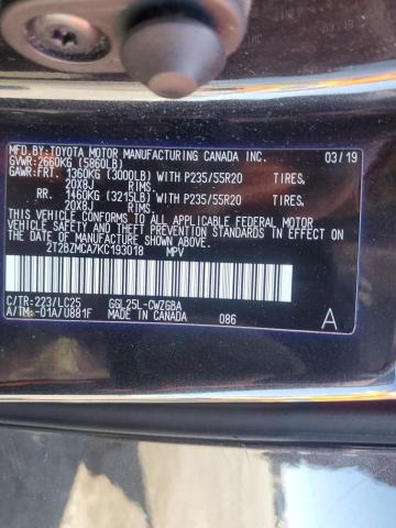 2019 LEXUS RX 350 BAS - 2T2BZMCA7KC193018