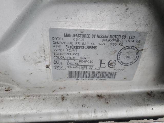 2015 NISSAN MICRA 3N1CK3CPXFL205695
