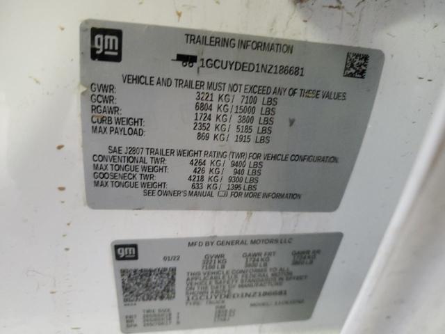 1GCUYDED1NZ186681 2022 CHEVROLET ALL Models