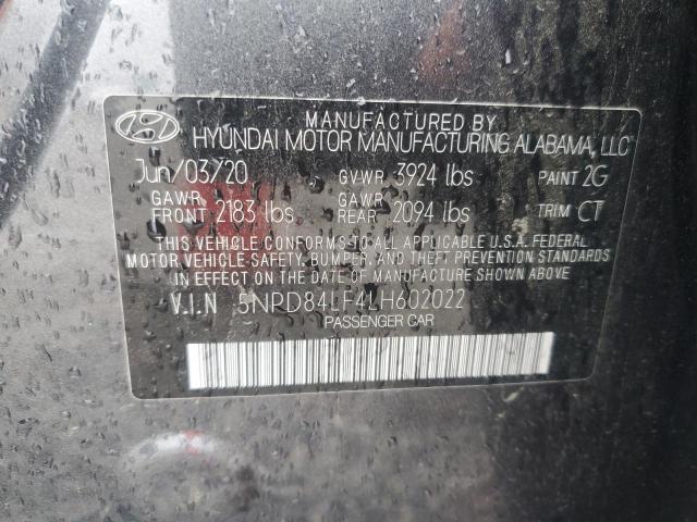 2020 HYUNDAI ELANTRA SE 5NPD84LF4LH602022