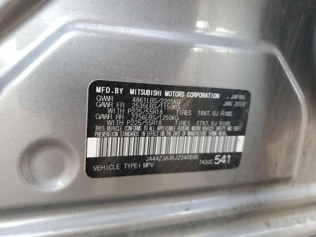 2018 MITSUBISHI OUTLANDER - JA4AZ3A36JZ040806