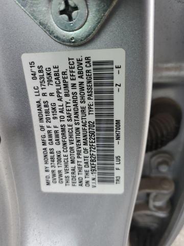 2015 HONDA CIVIC SE 19XFB2F72FE250702