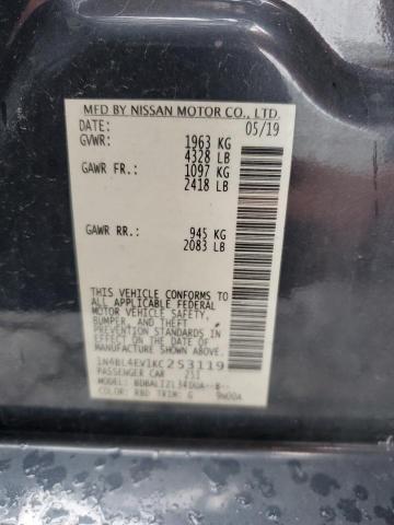 2019 NISSAN ALTIMA SL - 1N4BL4EV1KC253119