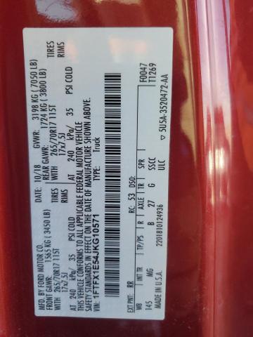 2018 FORD F150 SUPER - 1FTFX1E54JKG10571