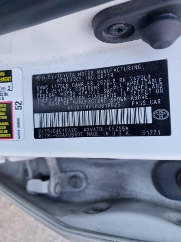 2019 TOYOTA CAMRY L - 4T1B11HK4KU818825