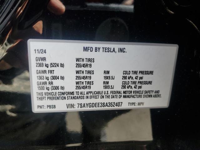 2025 TESLA MODEL Y 7SAYGDEE3SA352407