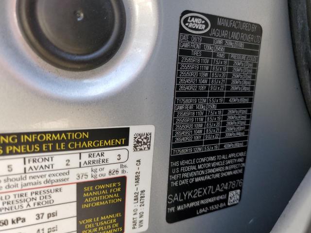 2020 LAND ROVER RANGE ROVE - SALYK2EX7LA247876
