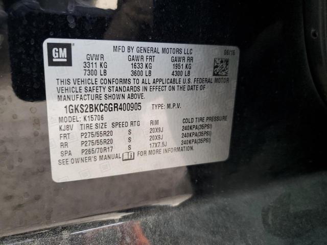 2016 GMC YUKON SLT 1GKS2BKC6GR400905