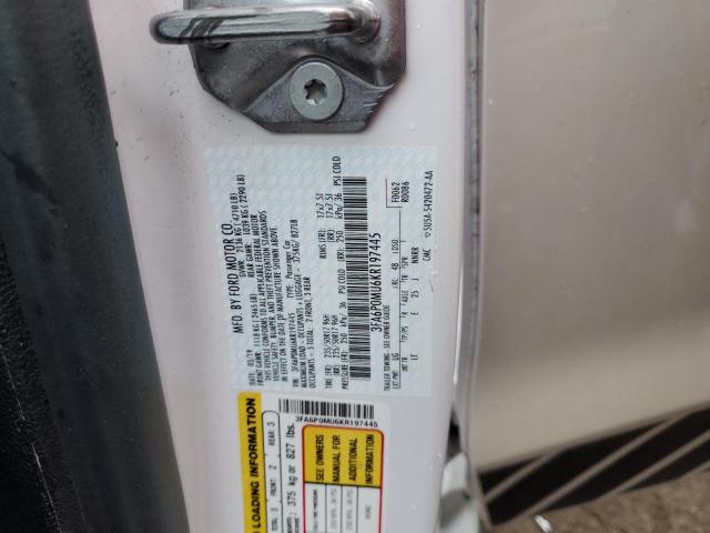 2019 FORD FUSION SEL - 3FA6P0MU6KR197445