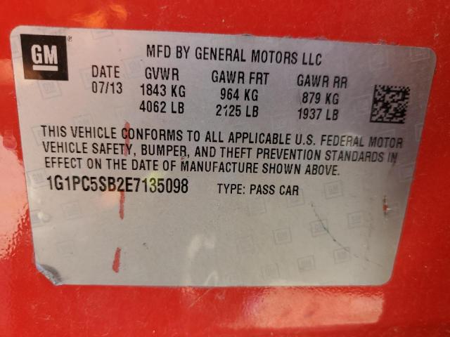2014 CHEVROLET CRUZE LT - 1G1PC5SB2E7135098