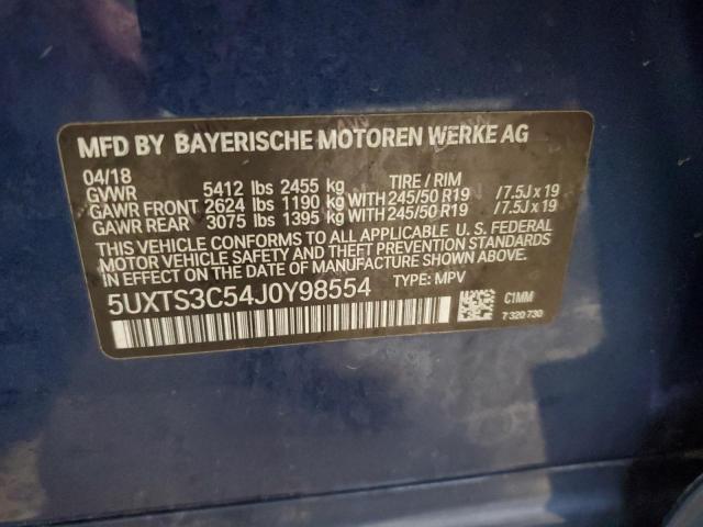 2018 BMW X3 XDRIVEM - 5UXTS3C54J0Y98554