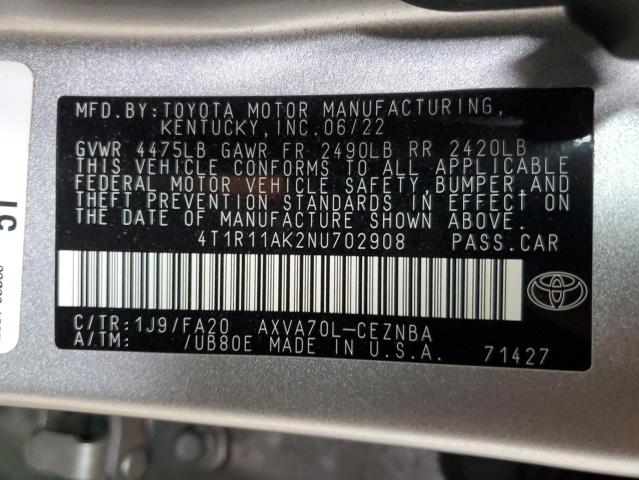 2022 TOYOTA CAMRY LE - 4T1R11AK2NU702908