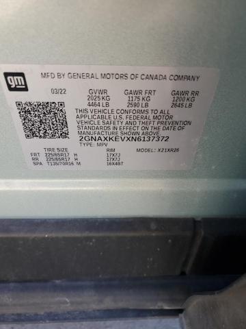 2022 CHEVROLET EQUINOX LT - 2GNAXKEVXN6137372