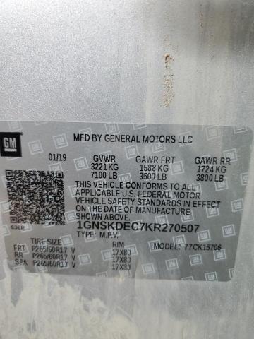 2019 CHEVROLET TAHOE POLI 1GNSKDEC7KR270507
