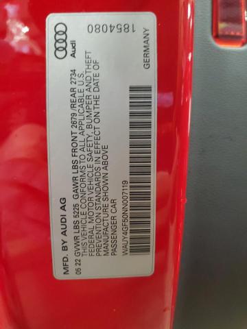 2022 AUDI S5 PRESTIG WAUY4GF50NN007119