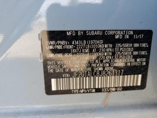 2018 SUBARU CROSSTREK - JF2GTALC8J8261317