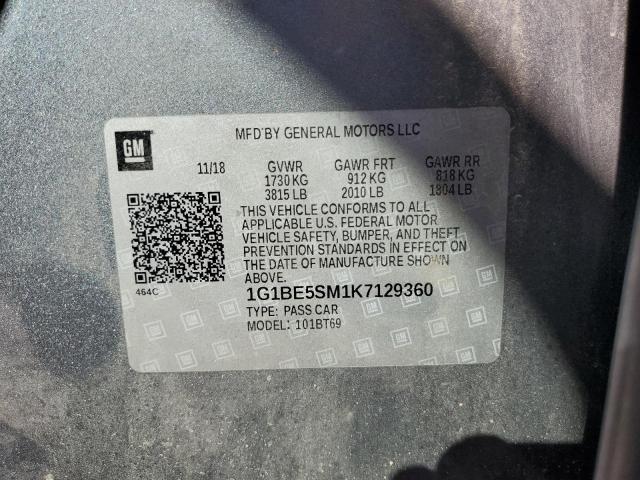 2019 CHEVROLET CRUZE LT - 1G1BE5SM1K7129360