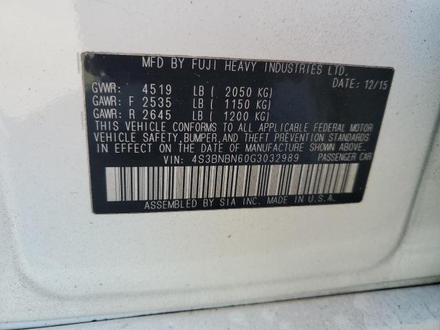 2016 SUBARU LEGACY 2.5 - 4S3BNBN60G3032989