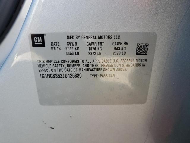 2018 CHEVROLET VOLT LT 1G1RC6S52JU126339