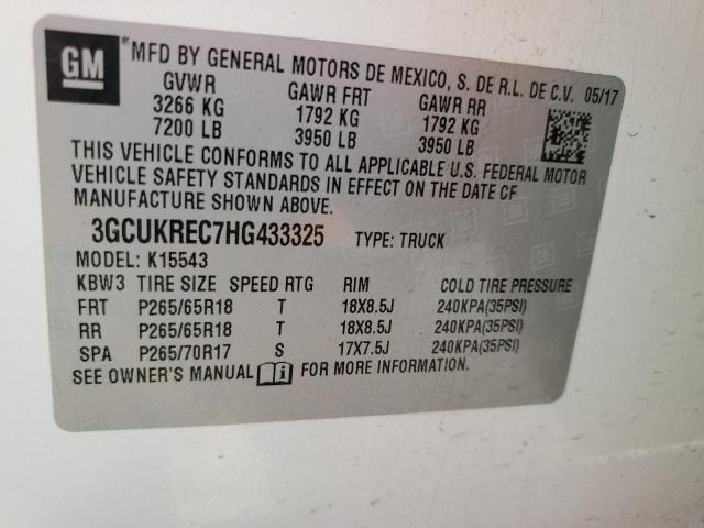 2017 CHEVROLET SILVERADO - 3GCUKREC7HG433325
