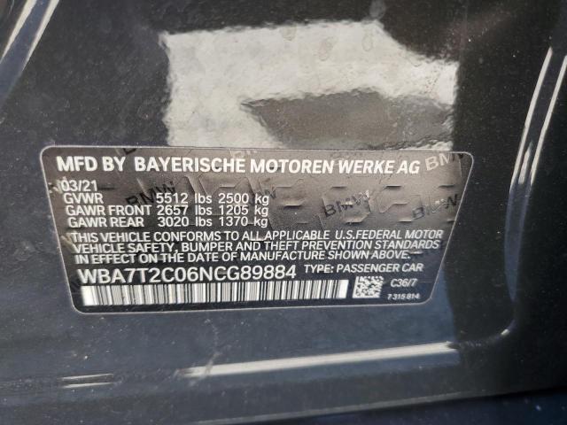 2022 BMW 740 I - WBA7T2C06NCG89884