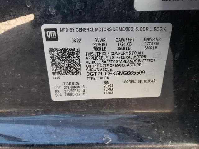 2022 GMC SIERRA K15 - 3GTPUCEK5NG665509