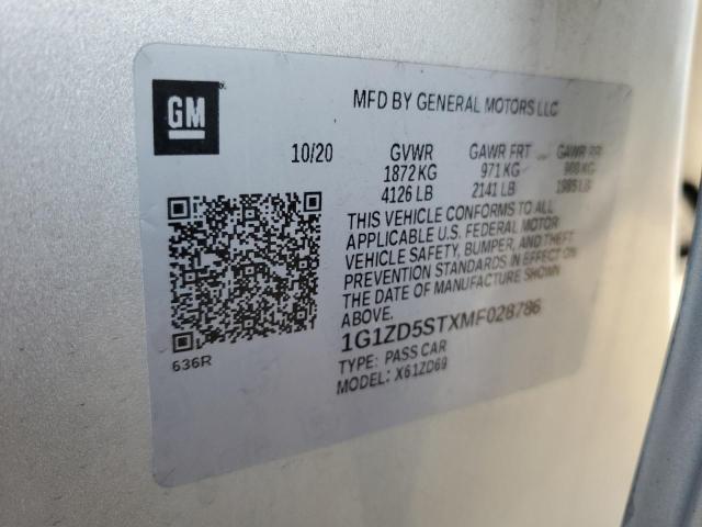 2021 CHEVROLET MALIBU LT - 1G1ZD5STXMF028786