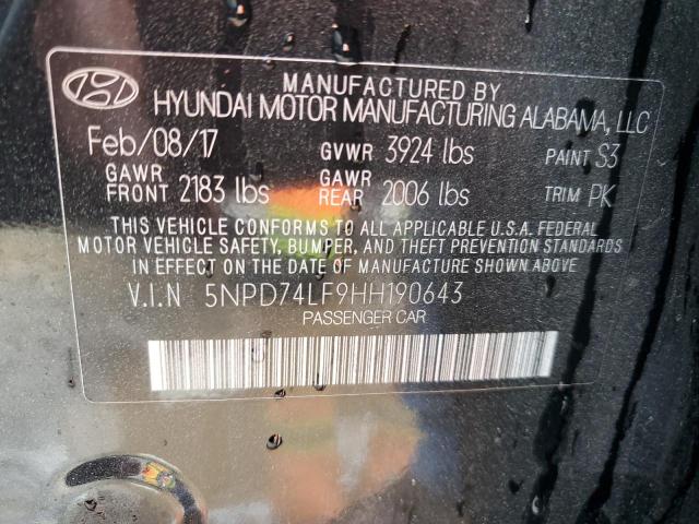 2017 HYUNDAI ELANTRA SE - 5NPD74LF9HH190643