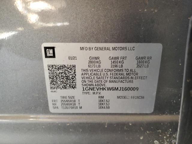 2021 CHEVROLET TRAVERSE L - 1GNEVHKW6MJ160009